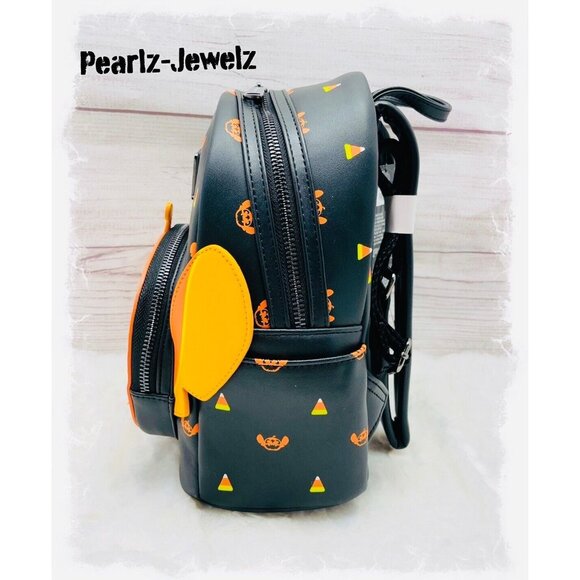 Loungefly Lilo & Stitch Jack-o\'-lantern Pumpkin Face Halloween Mini Backpack NWT main image 5